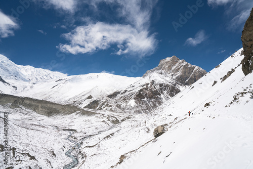 Landscape in Annapurna circuit trekking in Nepal
