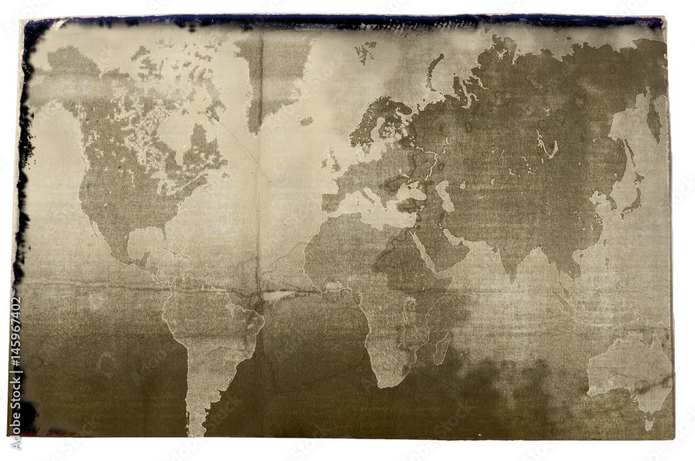 Vintage world map in vintage style. Elements of this image furnished by NASA