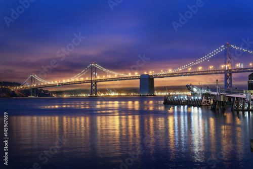 The Bay Bridge in San Francisco Bay at night © David Henry