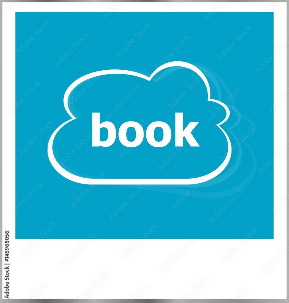 instant photo frame with cloud and learn word, education concept instant photo frame with cloud and learn word, education concept