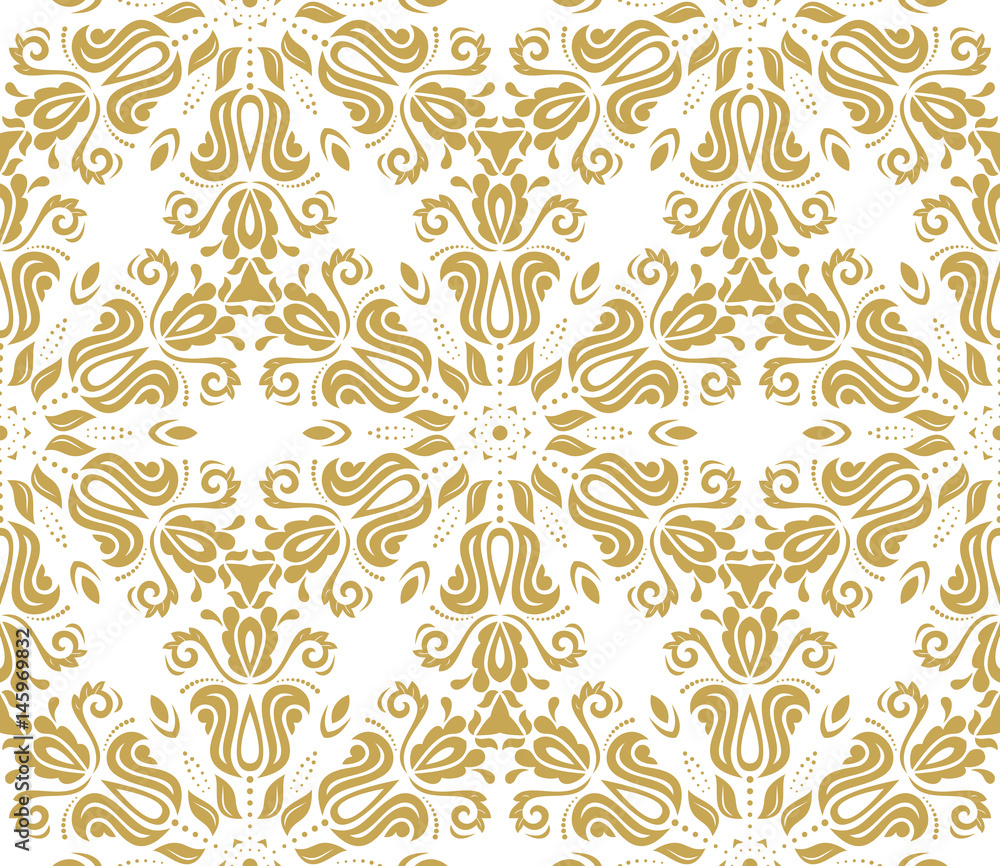 Seamless classic golden pattern. Traditional orient ornament