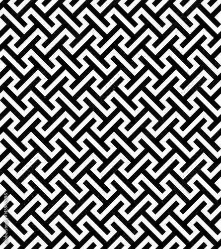 Vector seamless pattern. Modern stylish texture. Monochrome geometric pattern with broken lines.