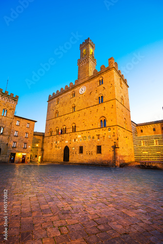 Volterra, medieval palace Palazzo Dei Priori, Pisa state, Tuscany, Italy photo