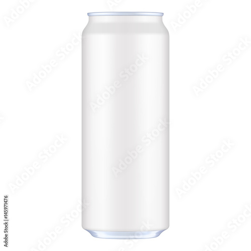 White Metal Aluminum Beverage Drink Can 500ml. Mockup Template Ready For Your Design. Isolated On White Background. Product Packing. Vector EPS10 Product Packing Vector EPS10