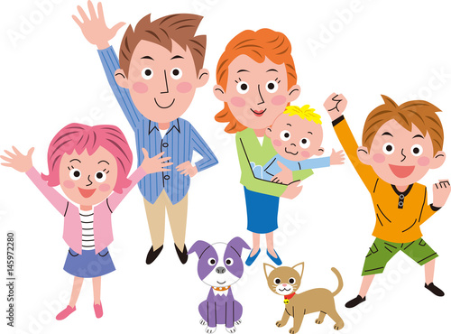 家族イラスト 5人家族 ペット 俯瞰 Stock Vector Adobe Stock 家族イラスト 5人家族 ペット 俯瞰 Stock Vector Adobe Stock