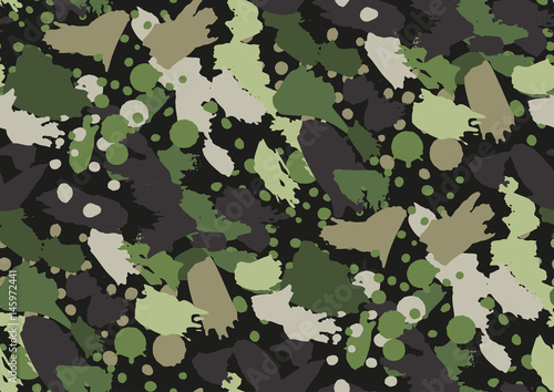 Camouflage seamless pattern. Woodland style. Vector