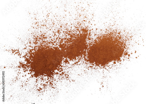 pile cocoa powder isolated on white background, with top view © dule964
