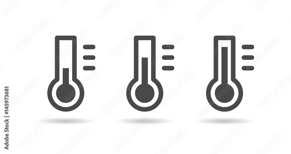 Set of Thermometer icon, Flat design style, vector illustration. Set of Thermometer icon, Flat design style, vector illustration.
