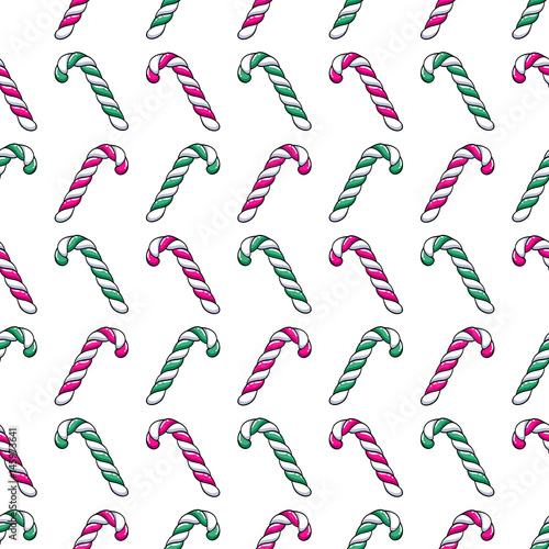 Candy canes colorful seamless pattern.