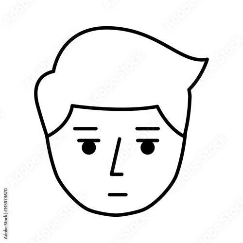 young man expression face avatar character vector illustration design