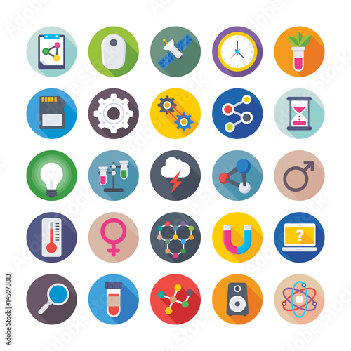 Science and Technology Colored Vector Icons 2