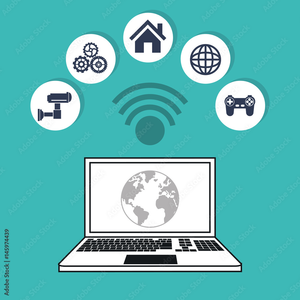 computer world internet things concept design vector illustration computer world internet things concept design vector illustration