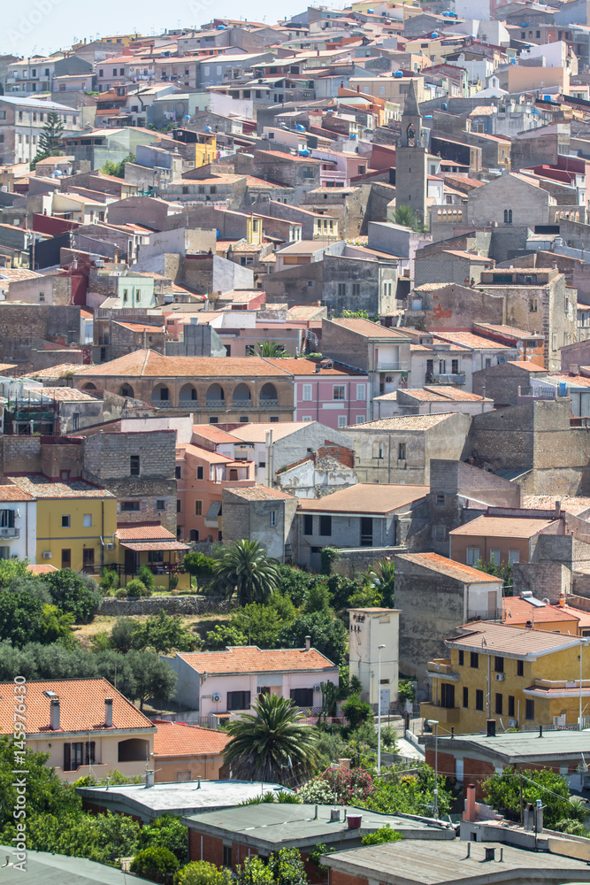 Naklejka premium View to the Sennori town