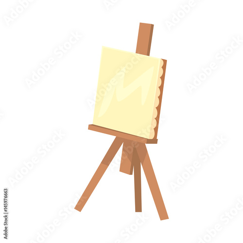 Wooden easel with canvas