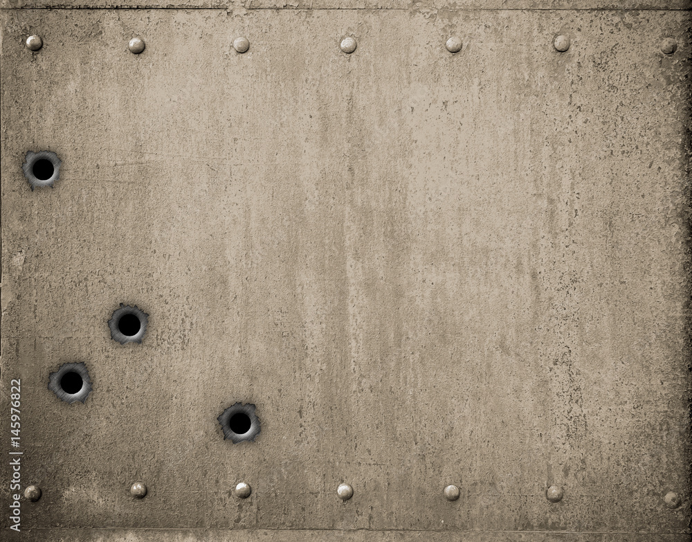 metal plate with bullet holes 3d illustration metal plate with bullet holes 3d illustration