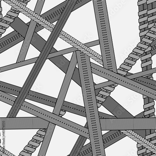 Abstract vector seamless texture with different types of vaping coils.
