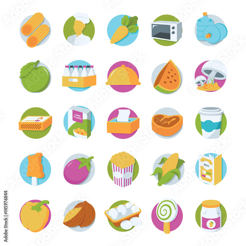 Food Colored Vector Icons 2