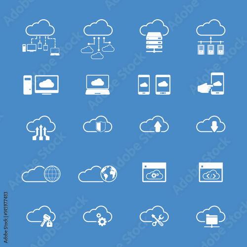 Cloud Computing icon set. Editable vector icons. Can be used for any project.