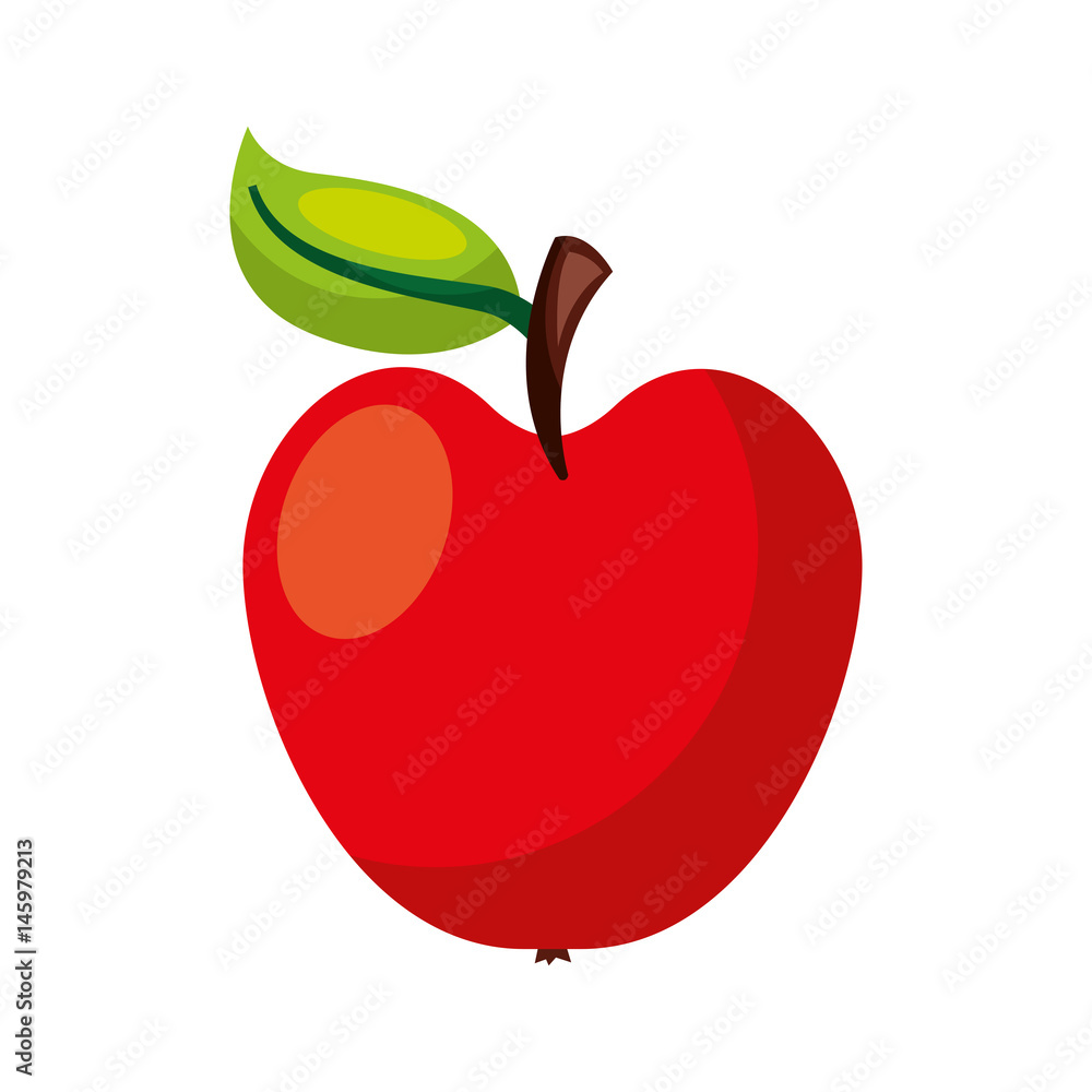 Fototapeta premium apple fresh fruit icon vector illustration design