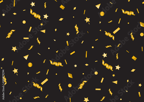 Seamless pattern with the abstract golden confetti background. I © Olga_Rom