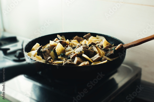 mushrooms with potatoes photo