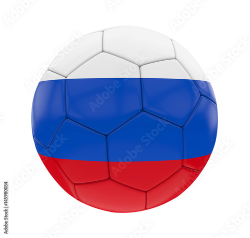 Soccer Ball with Russian Flag