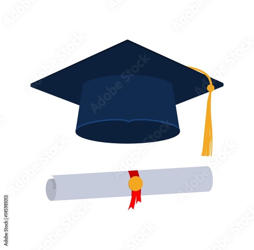 Icons. Graduation cap illustration