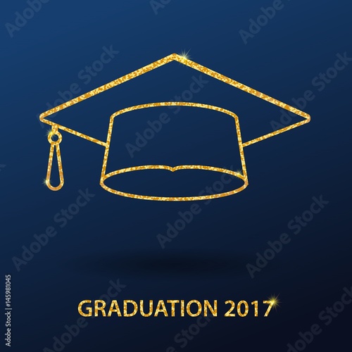 Icons. Graduation cap illustration photo