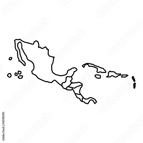 Map of the american central vector illustration design