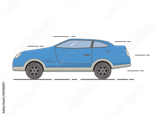 The sports car  of a compartment modern with an inking. For the websites and toy stores, for games in flat style a vector