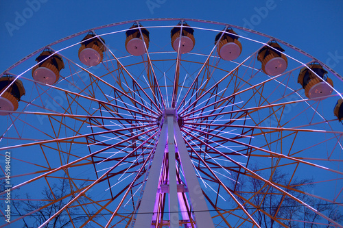 Side of Ferris Wheel at night