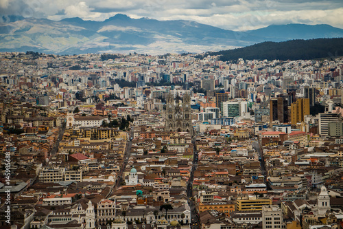 The panoramatic view of Quito city, Ecuador