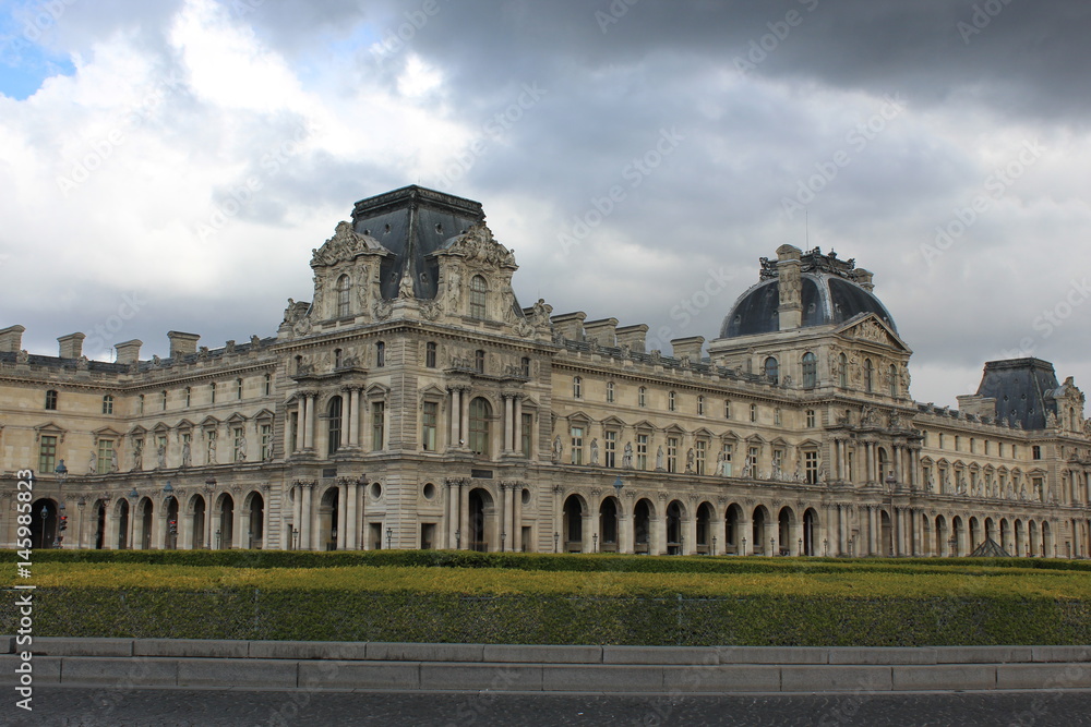 The Louvre behind part of the Tuileries Garden