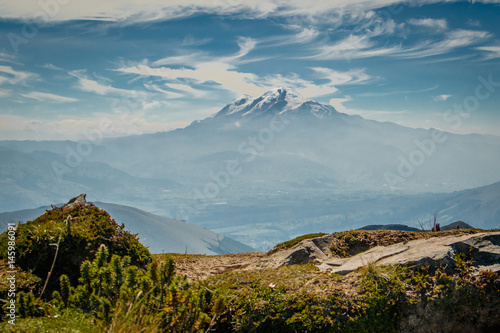 The view of Cayambe volcano in Ecuador