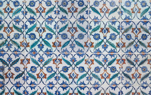 Photography Ancient Ottoman time Handmade Turkish Tiles with floral patterns