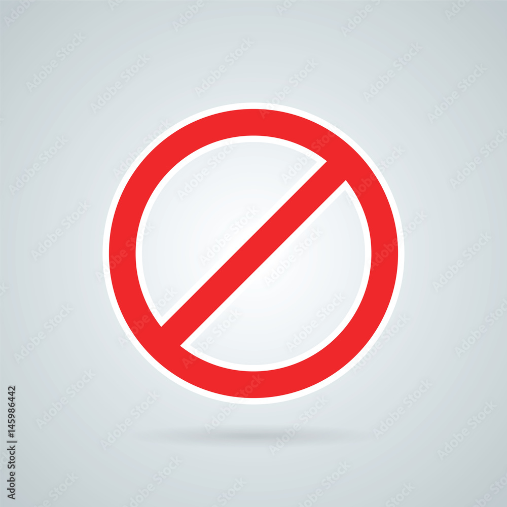 Prohibition road sign vector illustration. Stop icon. Prohibition road sign vector illustration. Stop icon.