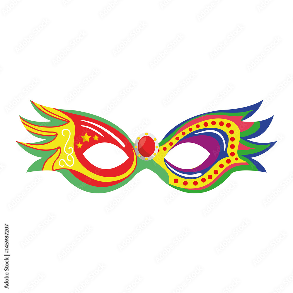 Fototapeta premium Carnival mask isolated icon vector illustration design