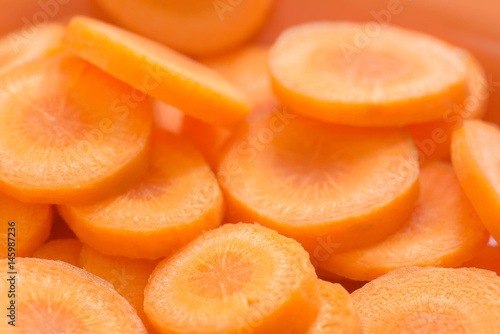 chopped carrots on orange plate