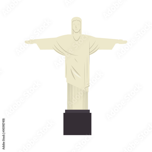 corcovado christ statue icon vector illustration design