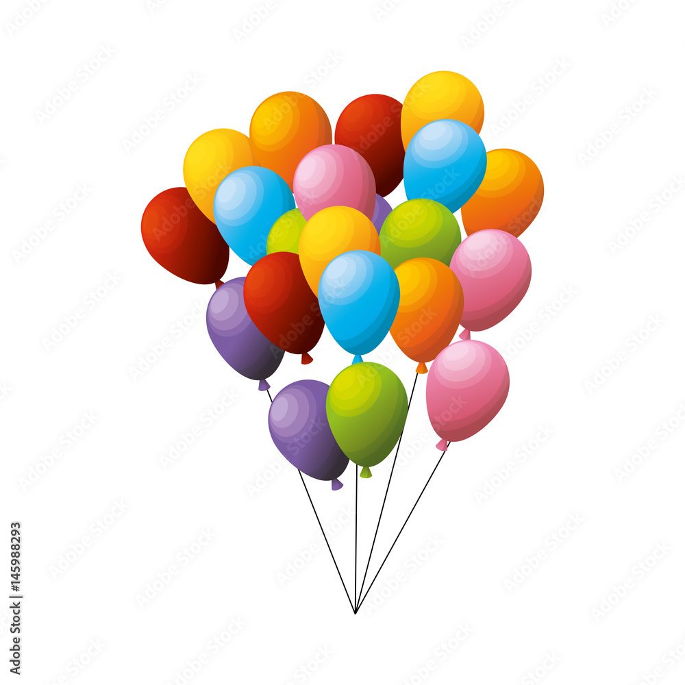 balloon air party icon vector illustration design