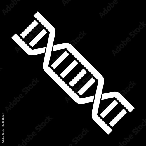 DNA Icon Symbol Design. Flat Vector illustration isolated on black background. DNA helix