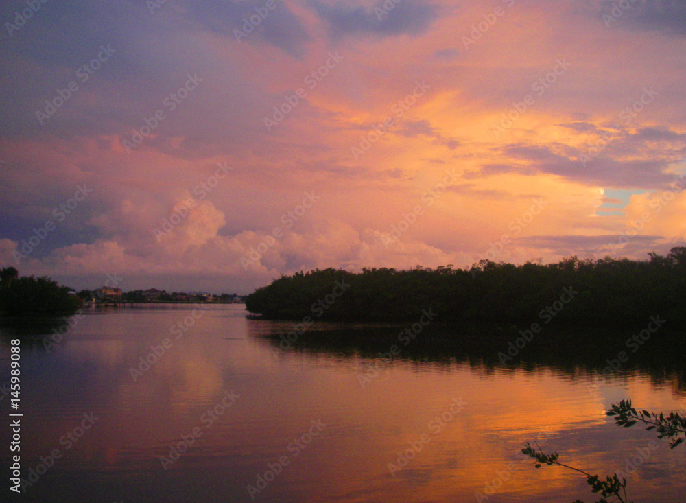 Fototapeta premium Orange and Blue Florida Sunset