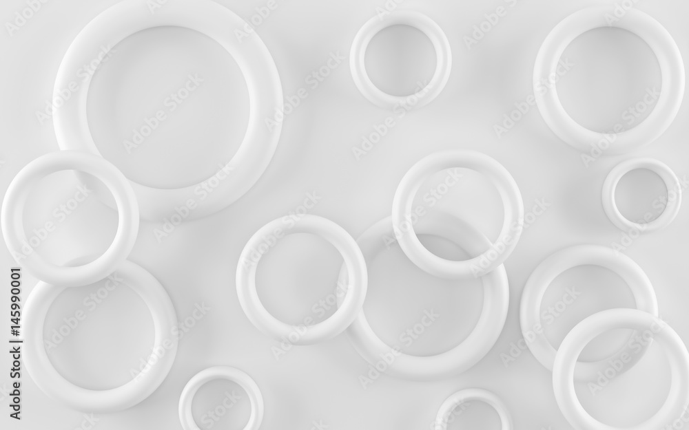 Obraz premium Abstrakcjonistycznej białej tubki geometryczny 3D tło. Renderowanie