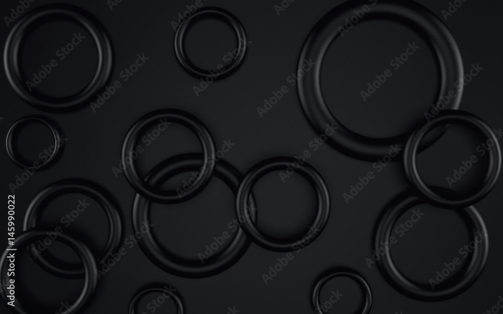Fototapeta premium Abstrakcjonistycznej czarnej tubki geometryczny 3D tło. Renderowanie