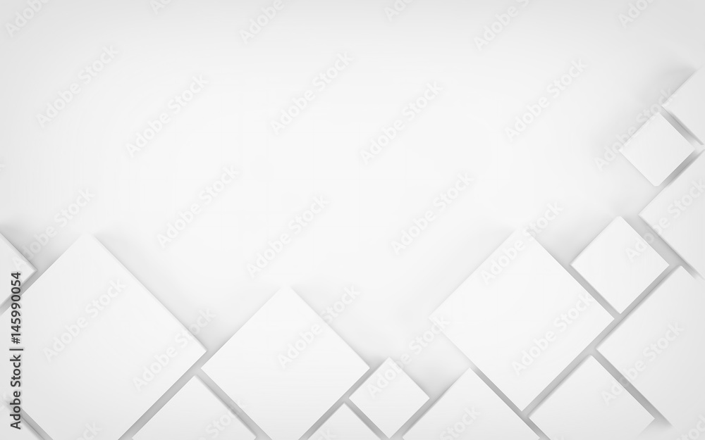 Abstract white geometric 3D background. Render