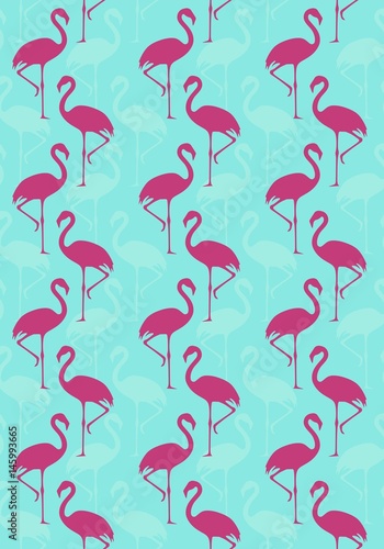 Flamingo pattern. Modern background