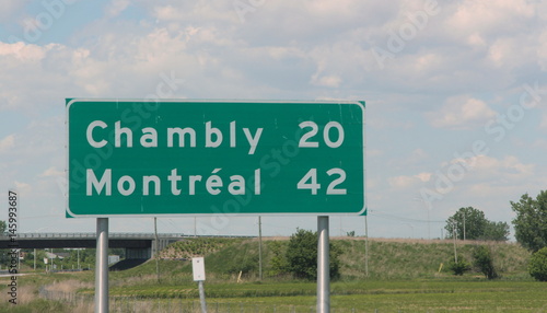 highway sign on the way to Montreal