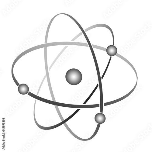 Atom symbol on white