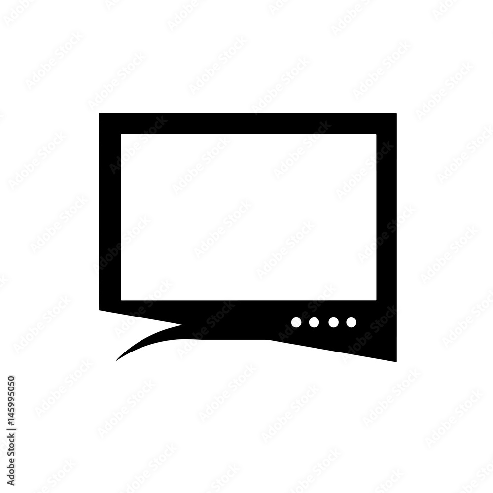 modern television vector - black silhouette icon modern television vector - black silhouette icon