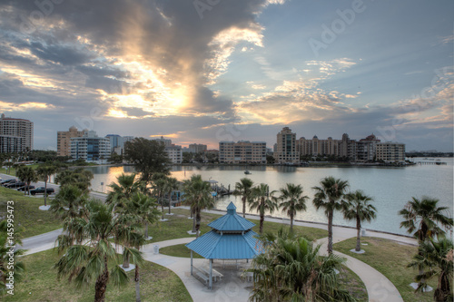 Sarasota Florida Sunrise Over Bridge Park